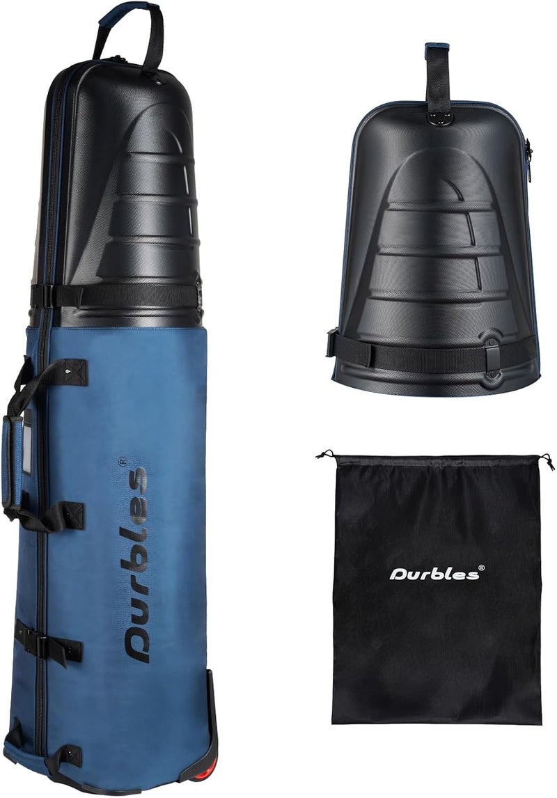 Durbles Golf Travel Bag with ABS Hard Shell Top – Golf Bag with 1680D Waterproof Fabric, 7mm Padding & Wheels – Golfing Accessories Travel Case for Airlines – Fits Most Club Bags & Sports - Image 1